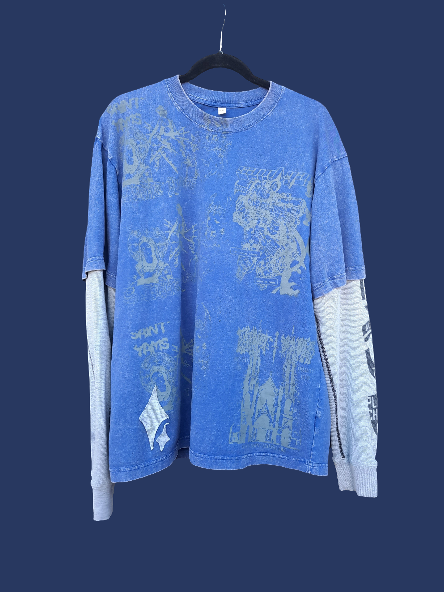 '𝘉𝘭𝘶𝘦 𝘊𝘦𝘭𝘭' Layered Long Sleeve Tee