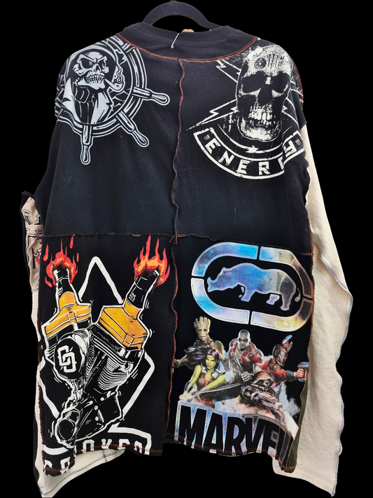 '𝘎𝘶𝘢𝘲 𝘔𝘢𝘯𝘴' Patchwork Long Sleeve Shirt