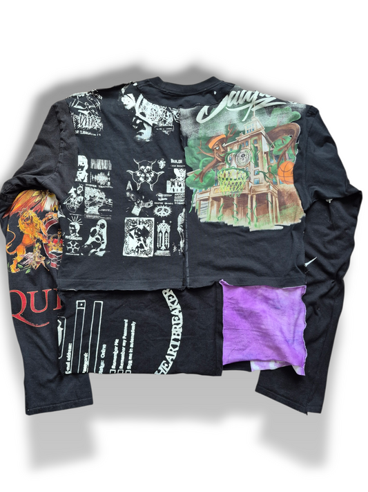 '𝘊𝘭𝘢𝘴𝘴𝘪𝘤 𝘙𝘰𝘤𝘬' Patchwork Long Sleeve Shirt