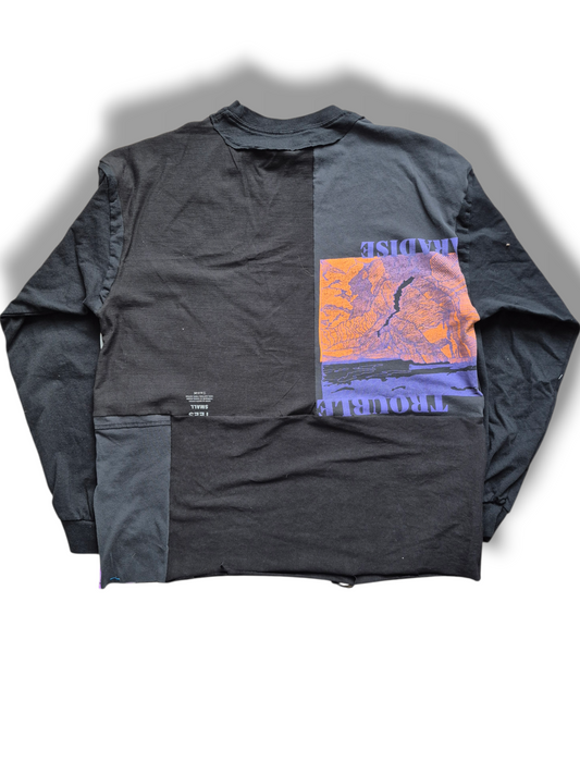 '𝘉𝘭𝘢𝘤𝘬 𝘐𝘤𝘰𝘯' Patchwork Long Sleeve Shirt