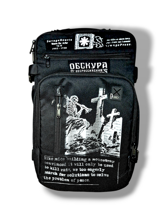 Black Patched Tech Backpack
