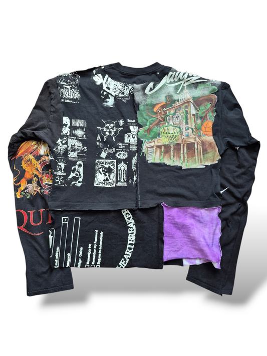 '𝘊𝘭𝘢𝘴𝘴𝘪𝘤 𝘙𝘰𝘤𝘬' Patchwork Long Sleeve Shirt