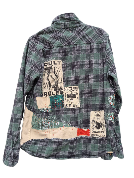 '𝘖𝘱𝘢𝘭' Deconstructed Flannel & Denim Jacket