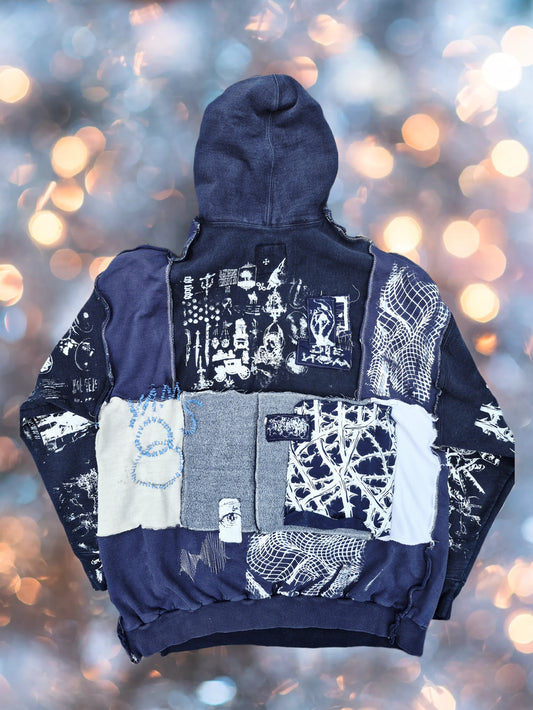 '𝘍𝘰𝘳 𝘖𝘶𝘳 𝘙𝘦𝘤𝘦𝘥𝘪𝘯𝘨 𝘋𝘪𝘷𝘪𝘯𝘪𝘵𝘺' Patchwork Hoodie