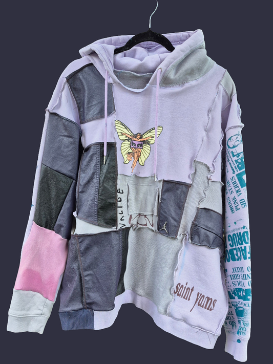 '𝘔𝘢𝘶𝘷𝘦 𝘉𝘪𝘴𝘩, 𝘎𝘦𝘵 𝘖𝘶𝘵 𝘛𝘩𝘦 𝘞𝘢𝘺' Patchwork Hoodie