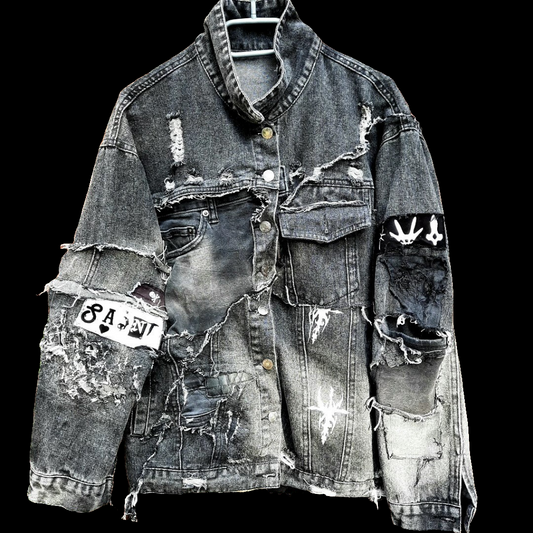 '𝘛𝘰𝘸𝘦𝘳 𝘝1' Deconstructed Grey Denim Jacket (1/1)