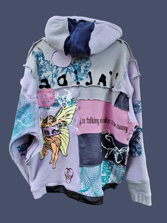 '𝘔𝘢𝘶𝘷𝘦 𝘉𝘪𝘴𝘩, 𝘎𝘦𝘵 𝘖𝘶𝘵 𝘛𝘩𝘦 𝘞𝘢𝘺' Patchwork Hoodie