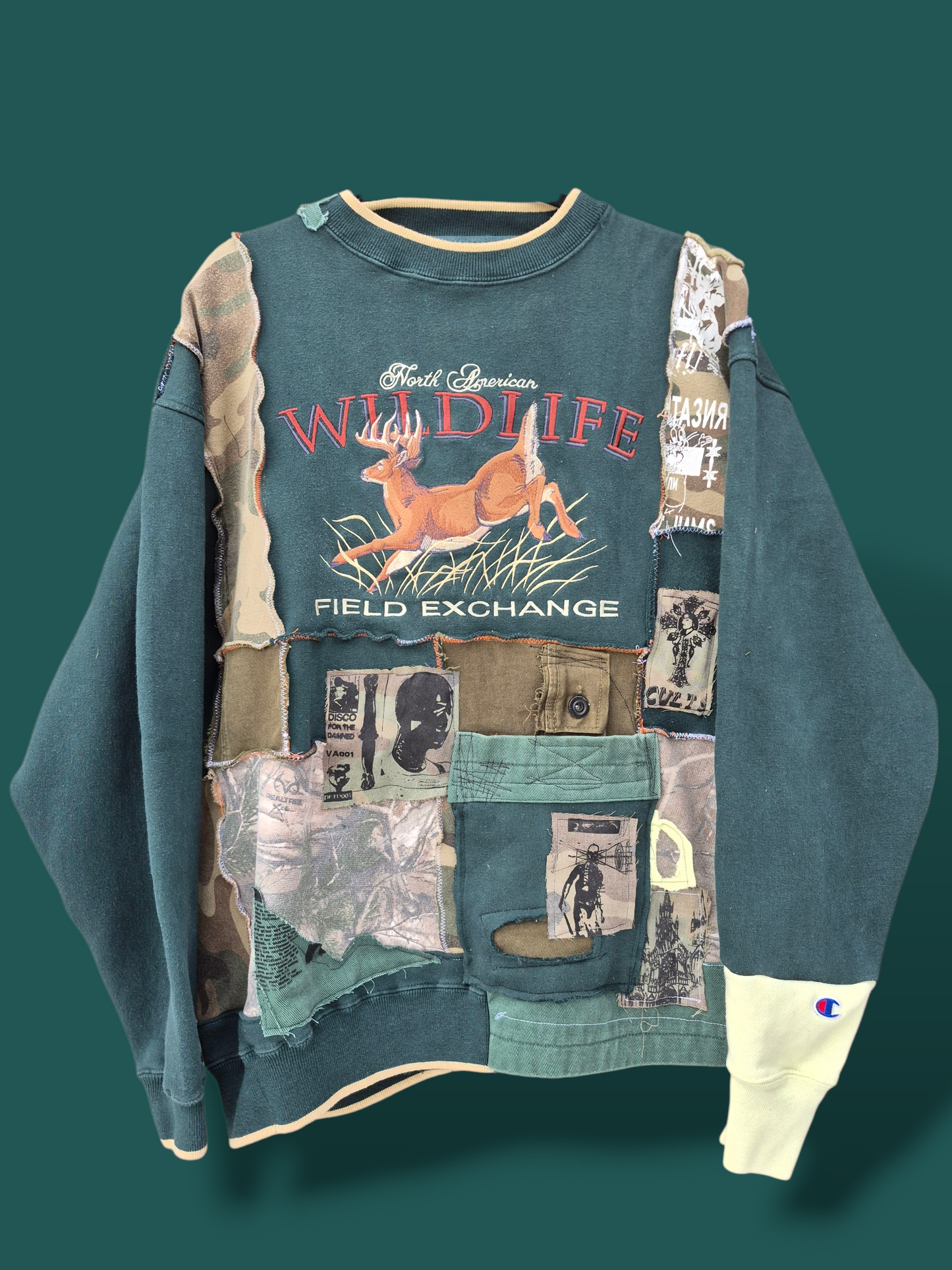 '𝘚𝘵𝘦𝘢𝘭𝘵𝘩 𝘪𝘯 𝘕𝘢𝘵𝘶𝘳𝘦' Patchwork Crewneck Sweater