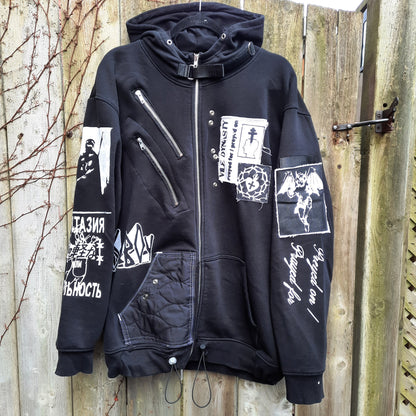 '𝘗𝘳𝘢𝘺𝘦𝘥 𝘍𝘰𝘳' Black Zip-up Graphic Hoodie (1/1)