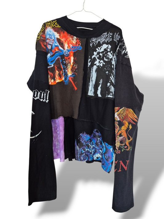 '𝘊𝘭𝘢𝘴𝘴𝘪𝘤 𝘙𝘰𝘤𝘬' Patchwork Long Sleeve Shirt