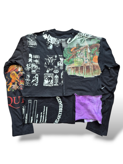 '𝘊𝘭𝘢𝘴𝘴𝘪𝘤 𝘙𝘰𝘤𝘬' Patchwork Long Sleeve Shirt