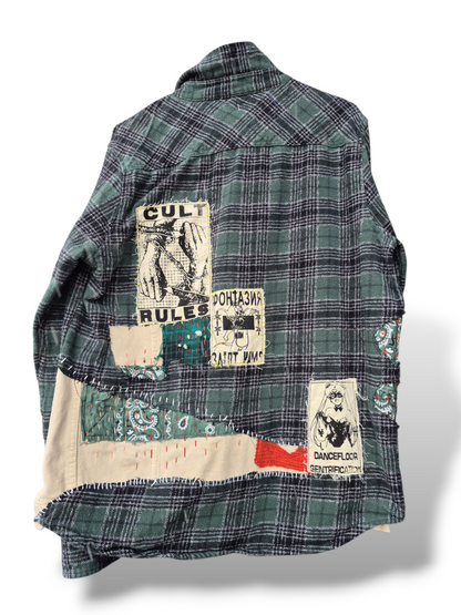 '𝘖𝘱𝘢𝘭' Deconstructed Flannel & Denim Jacket