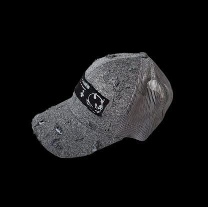 '𝘎𝘳𝘦𝘺𝘴𝘤𝘢𝘭𝘦' Distressed Trucker Hat with Slidelock Buckle