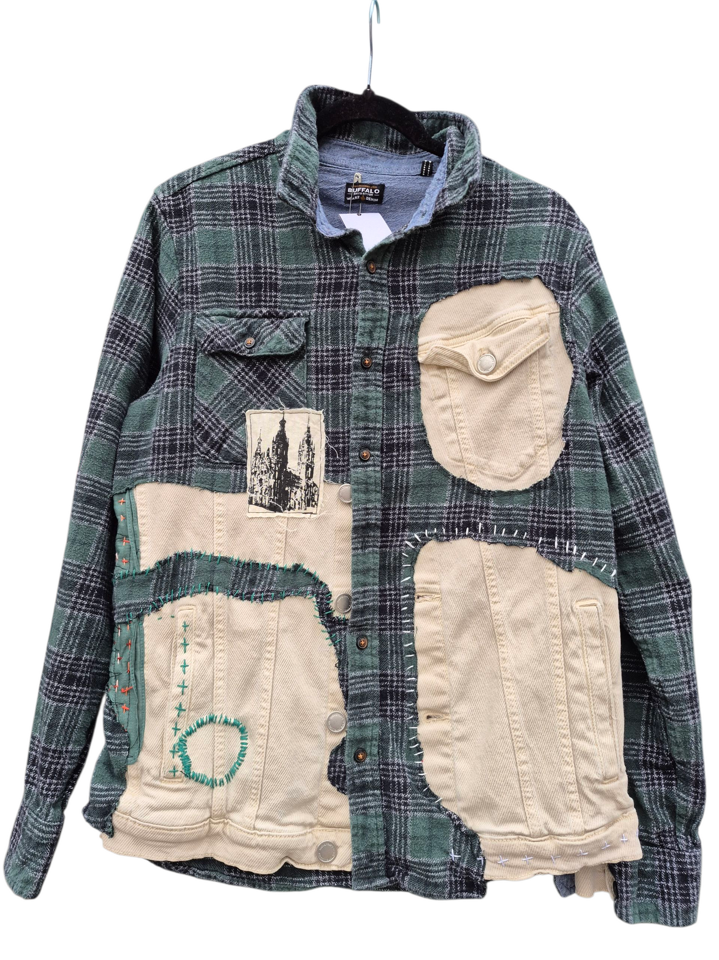 '𝘖𝘱𝘢𝘭' Deconstructed Flannel & Denim Jacket