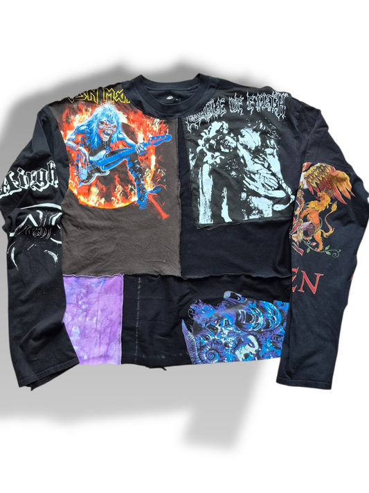 '𝘊𝘭𝘢𝘴𝘴𝘪𝘤 𝘙𝘰𝘤𝘬' Patchwork Long Sleeve Shirt