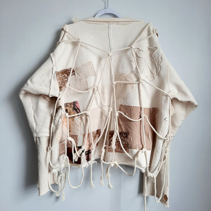 Cropped Crewneck Sweater with Detachable Rope Cape (1/1)