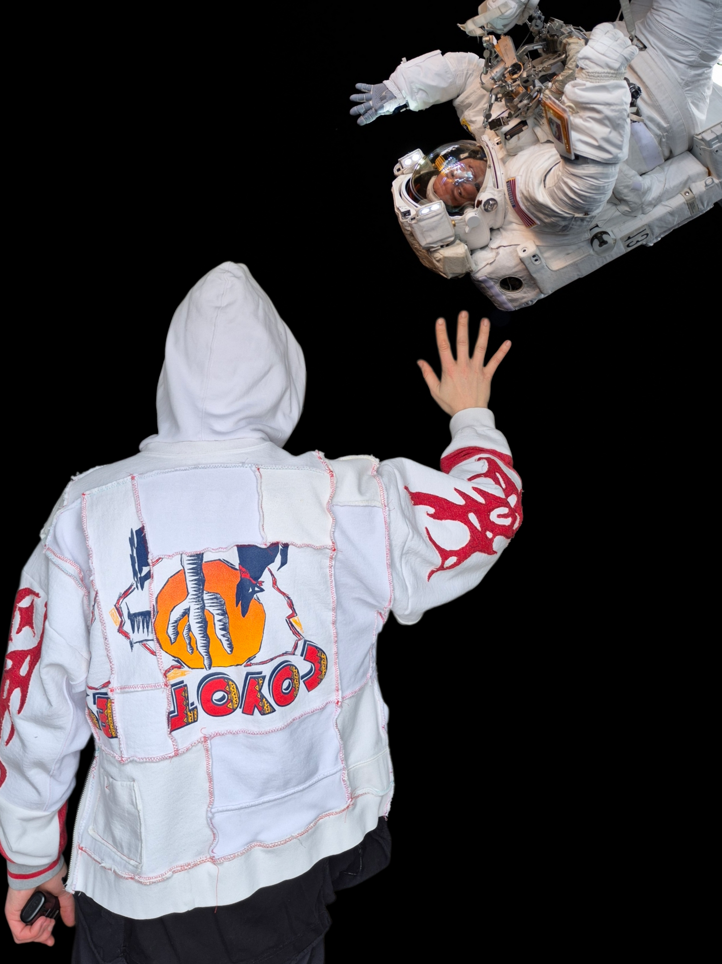 '𝘚𝘱𝘢𝘵𝘪𝘢𝘭 𝘈𝘸𝘢𝘳𝘦𝘯𝘦𝘴𝘴' Patchwork Hoodie